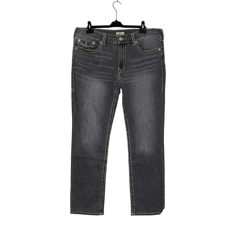 True Religion Ricky Straight Fit Jeans in Chalk Grey Size 40 New